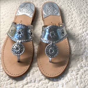 Jack Rogers Hampton Flat 10 Wide in Silver